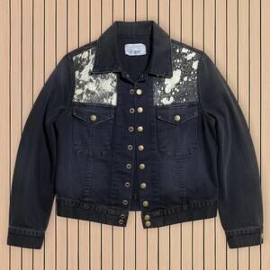 182 Current/Elliott Snap Jacket in Night w/ Metallic Ponyhair Size (Small)
